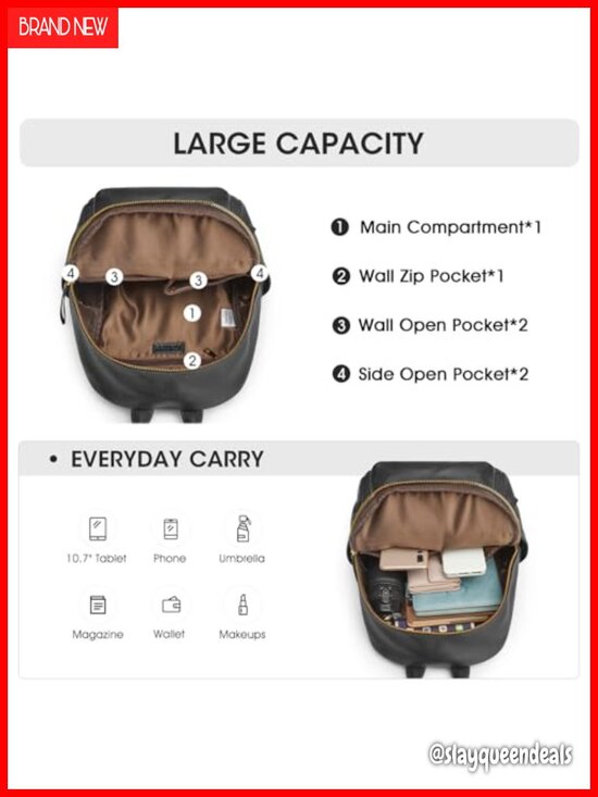 Genuine Leather Backpack Purse Medium Soft Daypack Adjustable Straps